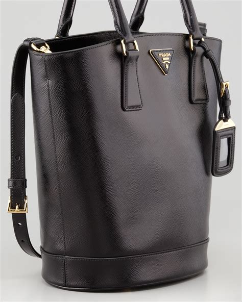 Prada Saffiano Vernice Leather Bucket Bag 